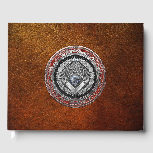 [100] Master Mason - Silver Square & Compasses Guest Book (Front)