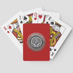 [100] Master Mason - Silver Square & Compasses Playing Cards