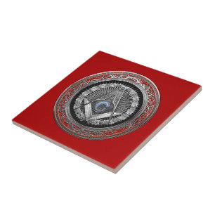 [100] Master Mason - Silver Square & Compasses Tile