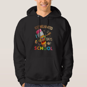 100 Melanated Days Of School African American Dabb Hoodie