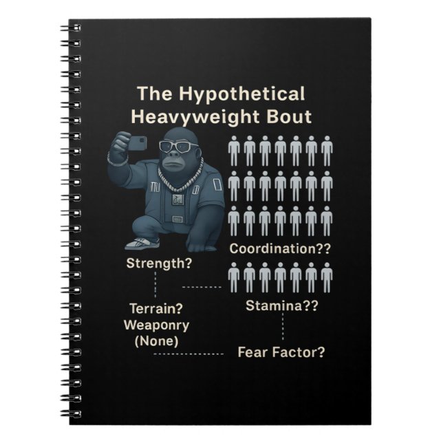 100 Men vs Cool Gorilla Notebook (Front)
