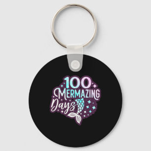 100 Mermazing Days Of School 100th Day Of School M Keychain