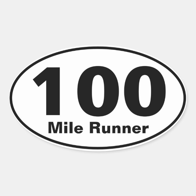 100 Mile Runner Oval Sticker (Front)