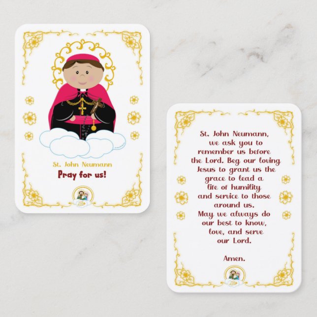100 Mini St. John Neumann Holy Cards (Front/Back)