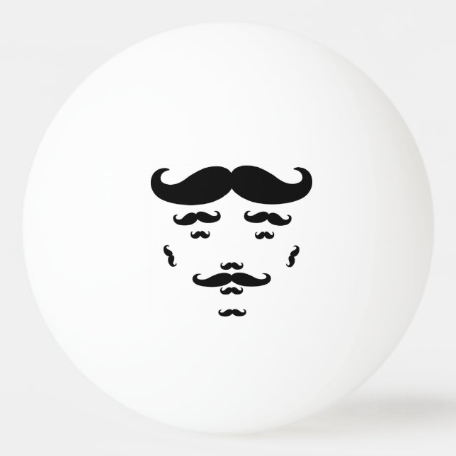 100% Moustache Ping Pong Ball (Back)