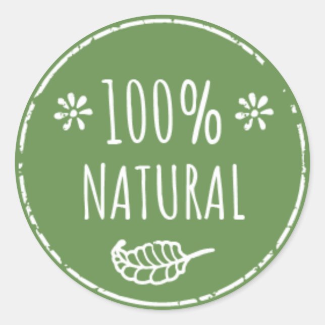 100% Natural Jar Label | Local food label (Front)