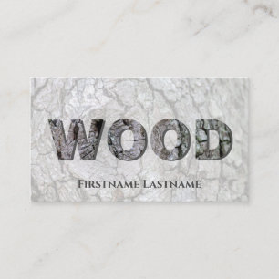 100% natural organic tree bark wooden letters business card