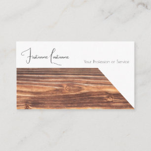 100% natural organic wooden style interior design business card