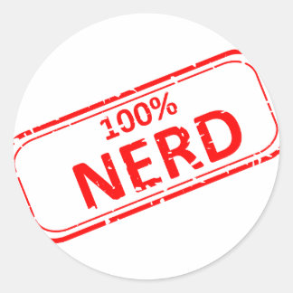 100% Nerd Rubber-stamp Classic Round Sticker