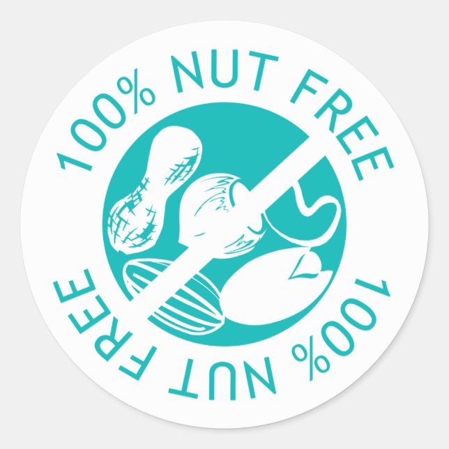 100% Nut Free Customized Colour Label (Front)