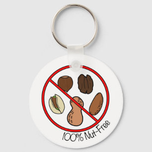 100% Nut Free (Tree nuts & Peanuts) Keychain