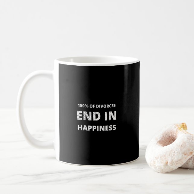  100% Of Divorces End In Happiness Breakup Coffee Mug (With Donut)