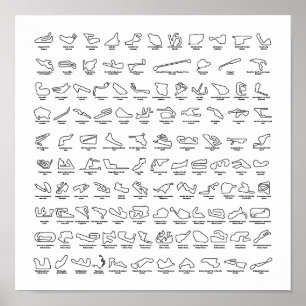 100 of the Worlds Best Racetracks Poster