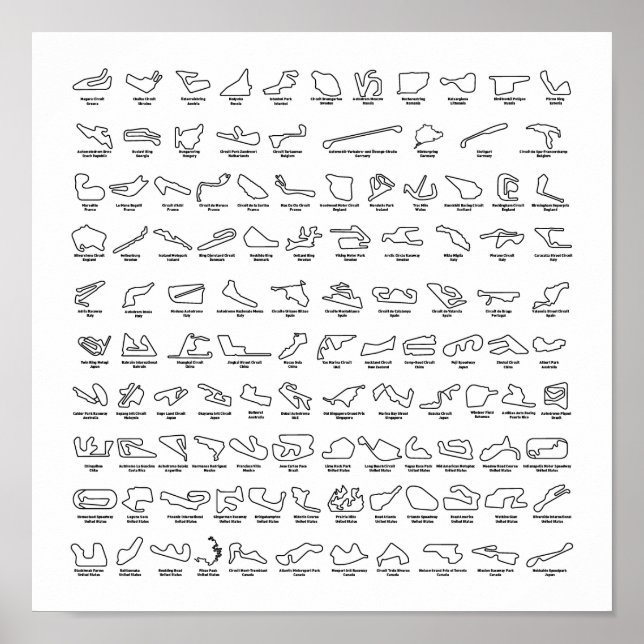 100 of the Worlds Best Racetracks Poster (Front)