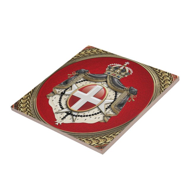 [100] Order of Malta - SMOM Coat of Arms Tile (Side)