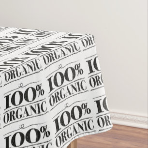 100% Organic Black White Pattern  Tablecloth