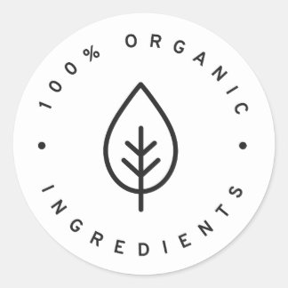 100% organic classic round sticker