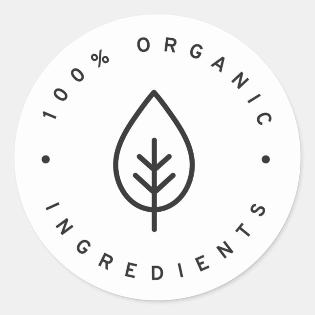 100% organic classic round sticker (Front)
