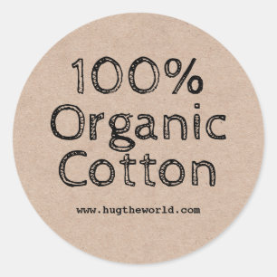 100% Organic Cotton Classic Round Sticker