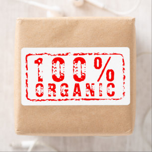100% organice timbre rouge personnalisé étiquettes