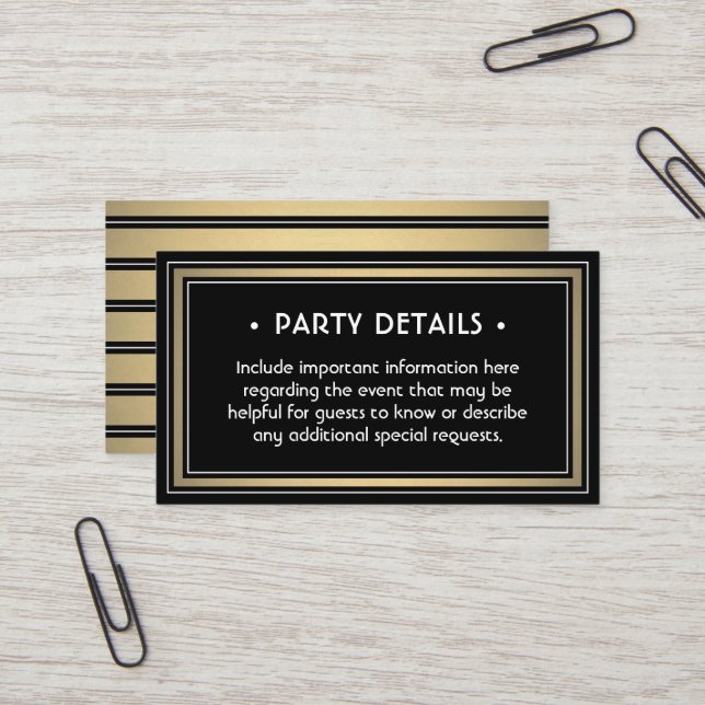 100 Pack Details Enclosure Elegant Black & Gold Business Card (Front/Back In Situ)