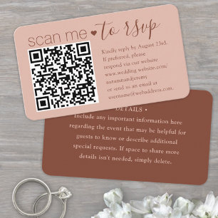 100 Pack DIY Colours Terracotta Details & QR RSVP Business Card