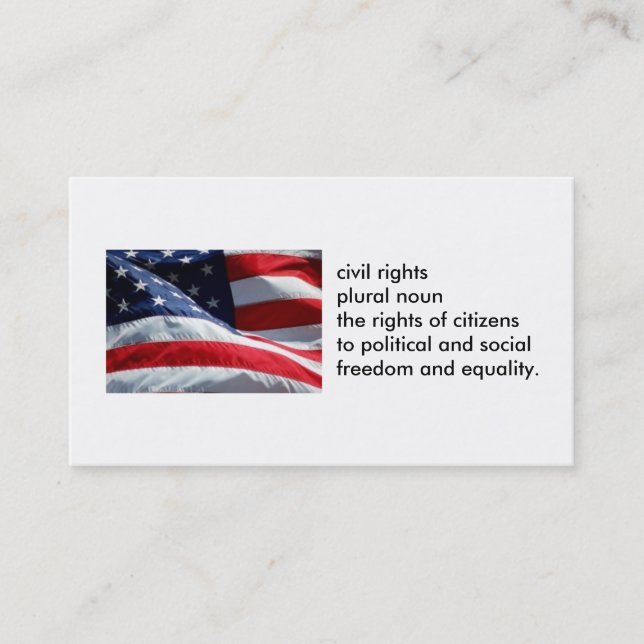 100-pack No on Prop 8 Civil Rights business cards (Front)