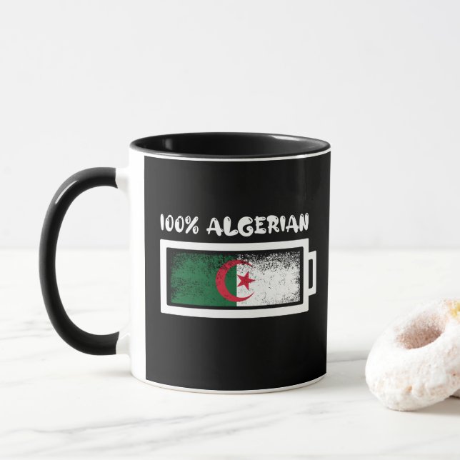 100 Percent Algerian Flag Mug (With Donut)