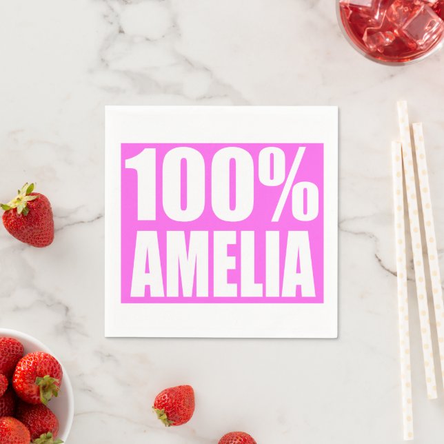100 percent Amelia name Napkin (Insitu)