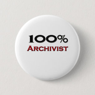 100 Percent Archivist 2 Inch Round Button
