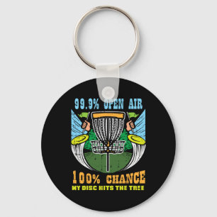 100 Percent Chance Disc Hits Tree Frisbee Golf Men Keychain