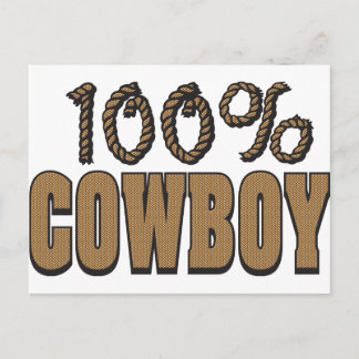 100 Percent Cowboy Postcard