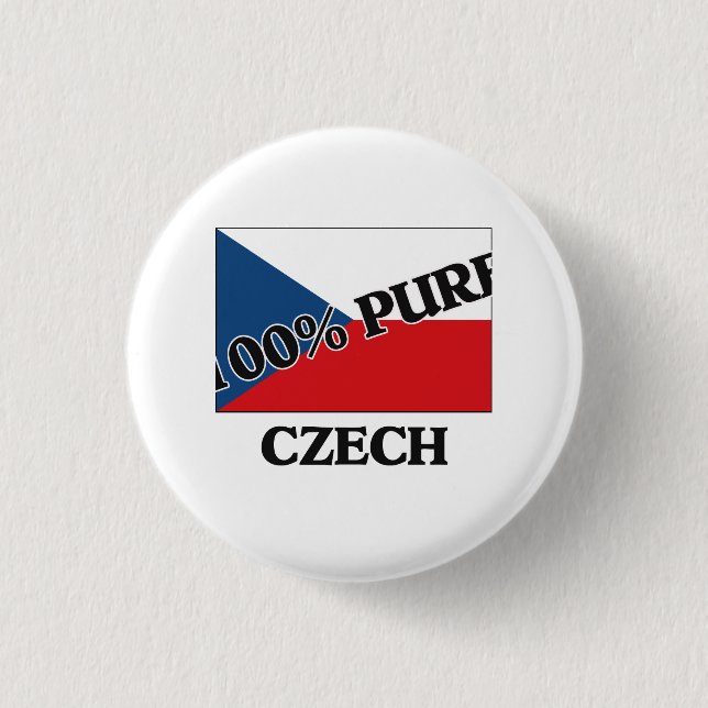 100 Percent CZECH 1 Inch Round Button (Front)