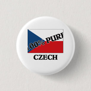 100 Percent CZECH 1 Inch Round Button