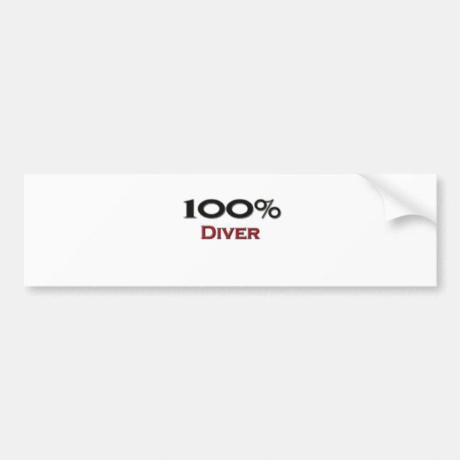 100 Percent Diver Bumper Sticker (Front)
