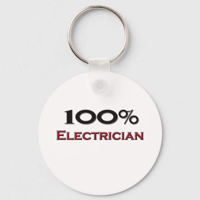 100 Percent Electrician Keychain (Front)