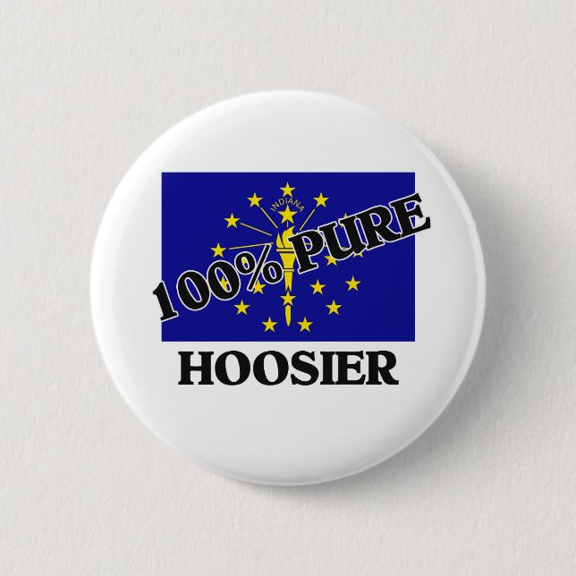 100 Percent Hoosier 2 Inch Round Button (Front)