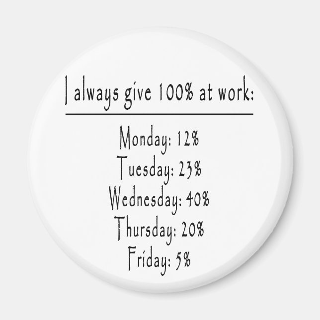 100 percent in office magnet (Front)