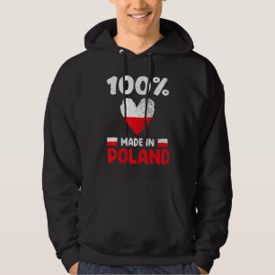 100 Percent Made In Poland Polish Boys Girls Kids Hoodie