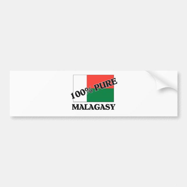 100 Percent MALAGASY Bumper Sticker (Front)
