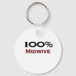 100 Percent Midwive Keychain