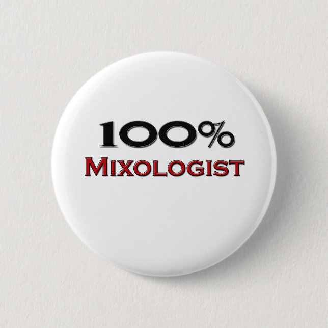100 Percent Mixologist 2 Inch Round Button (Front)