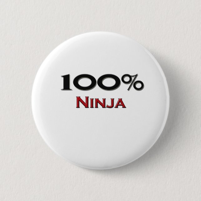 100 Percent Ninja 2 Inch Round Button (Front)