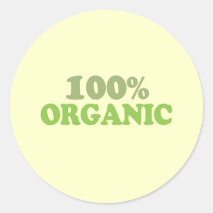 100 percent organic classic round sticker