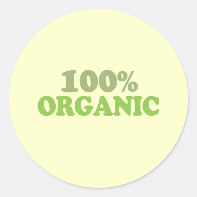 100 percent organic classic round sticker (Front)