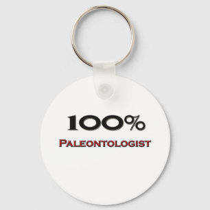 100 Percent Paleontologist Keychain