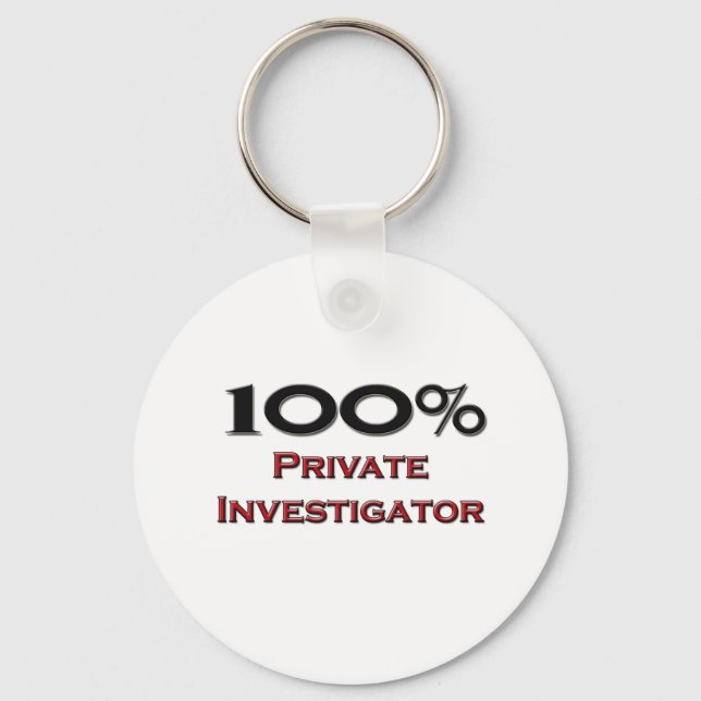 100 Percent Private Investigator Keychain (Front)