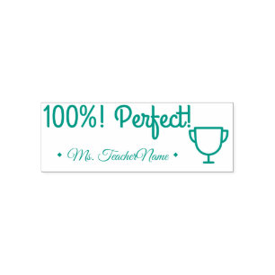 "100%! Perfect!" Assignment Marking Rubber Stamp