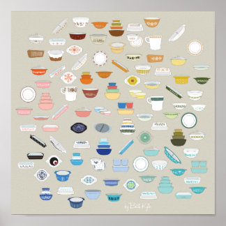 100 Pieces of Pyrex - Beige Poster