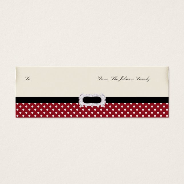 100 Polka Do Christmas Photo Personalized Gift Tag (Front)